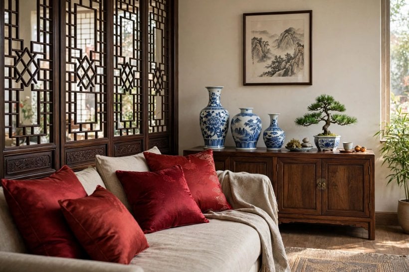 asian decor ideas: bamboo and linen textures