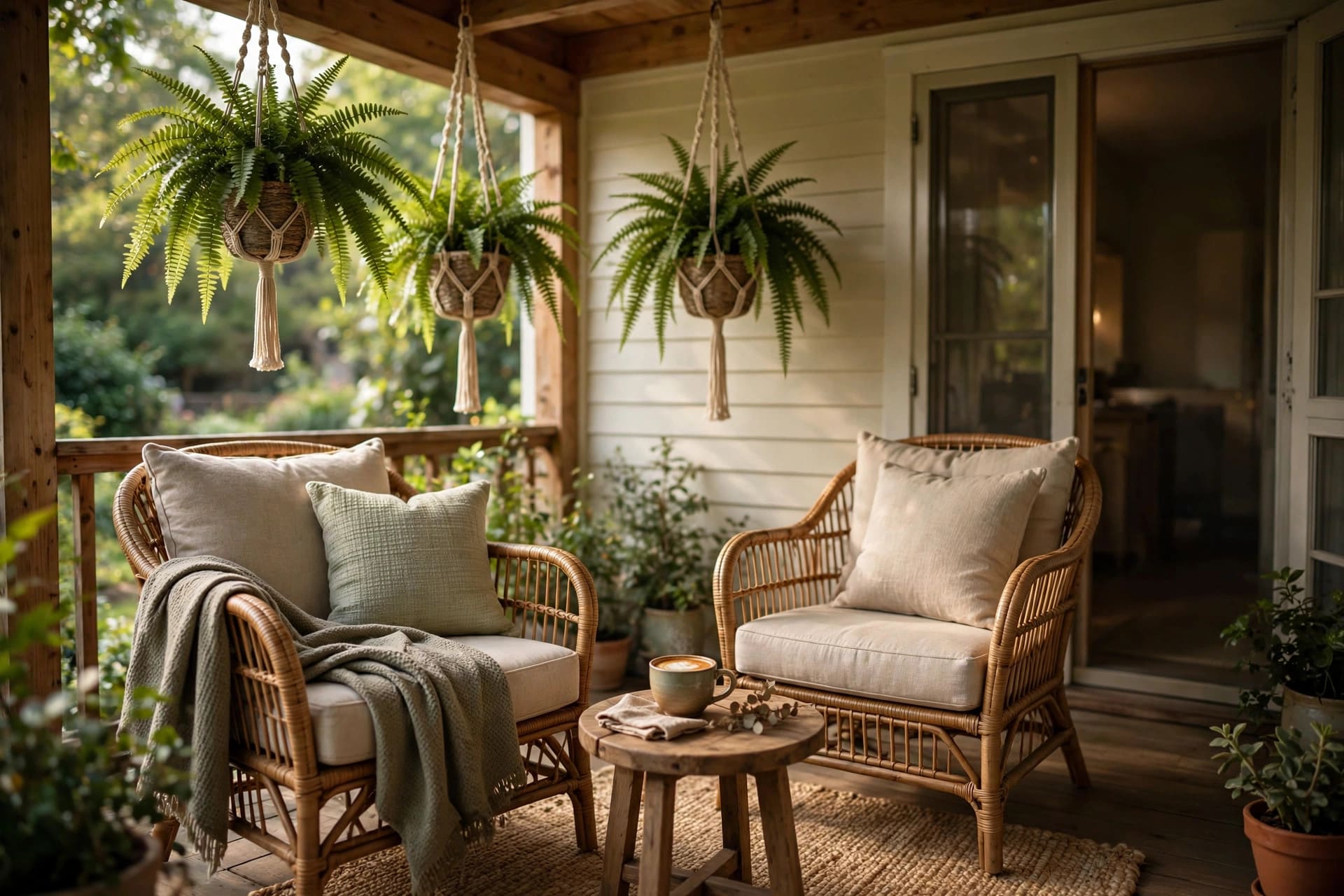 back porch: swing and rocker seating example
