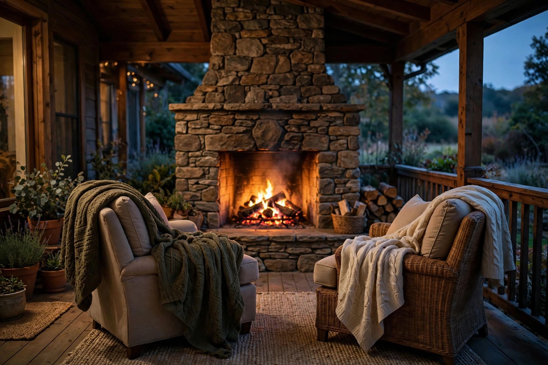 back porch: screened porch shade and privacy example
