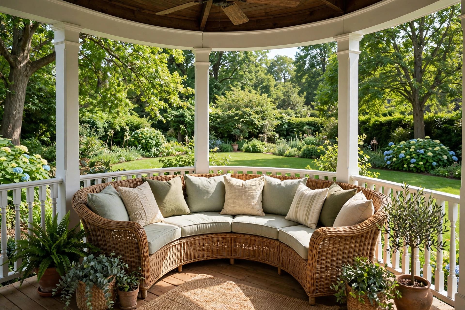 back porch: layered evening lighting example