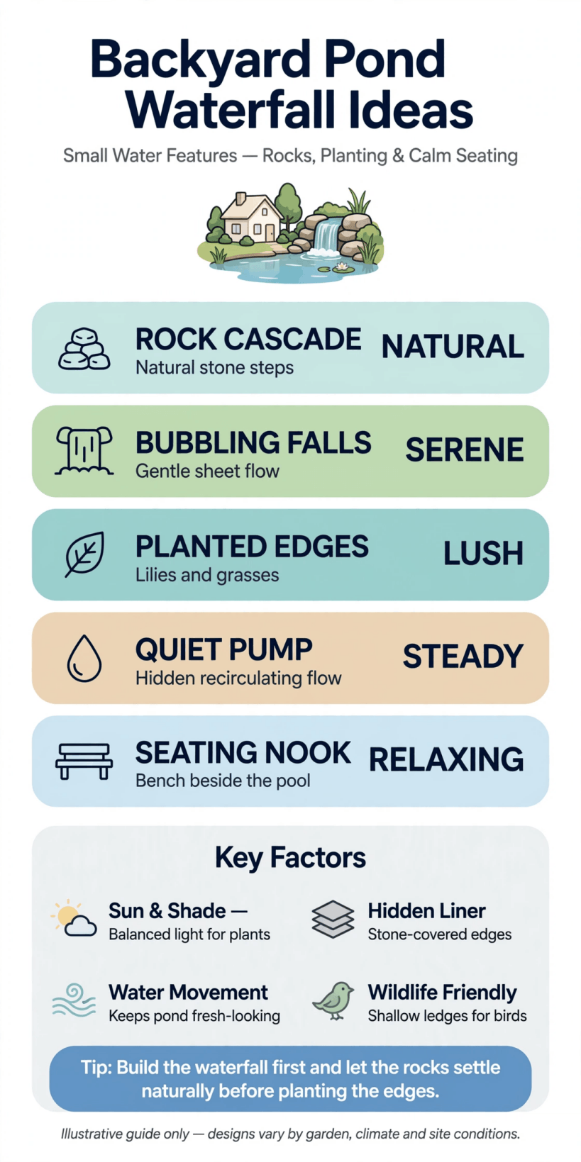 backyard pond waterfall ideas