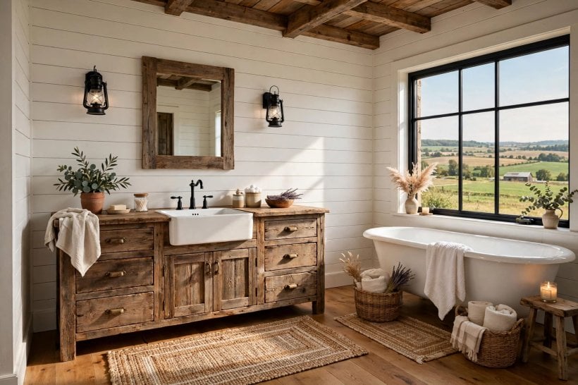 bathroom styles: a traditional bathroom with a freestanding tub and panelled walls