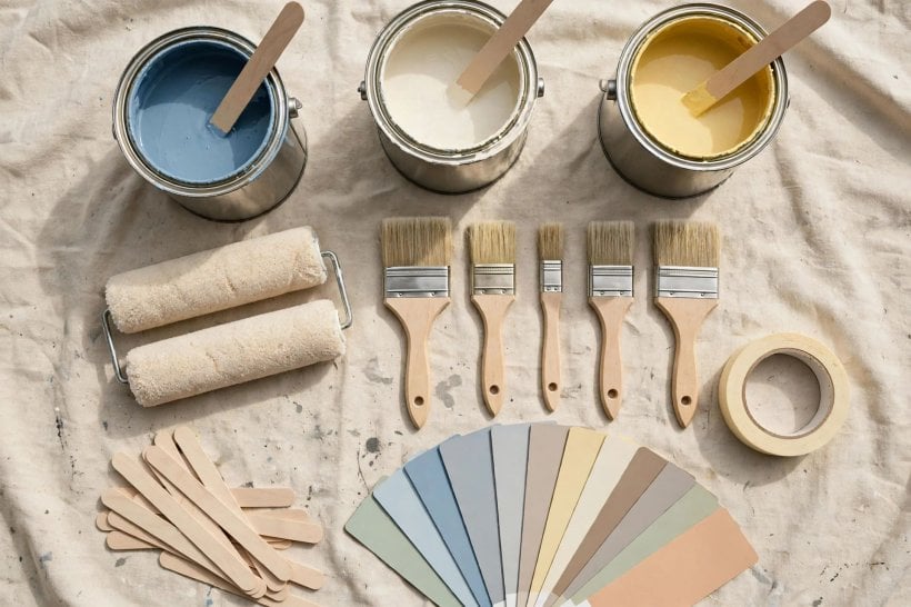 behr marquee vs premium plus ultra: hand wiping a painted hallway wall to test scrubbability