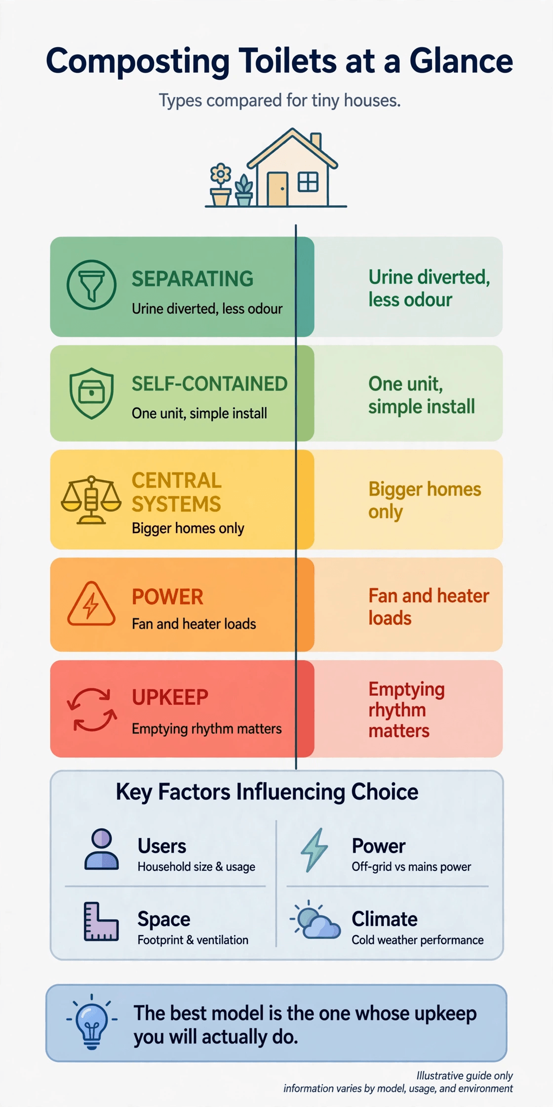 best composting toilet tiny house comparison infographic