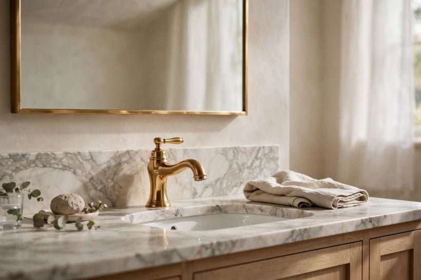 best faucet brands: chrome and matte black faucet finishes side by side