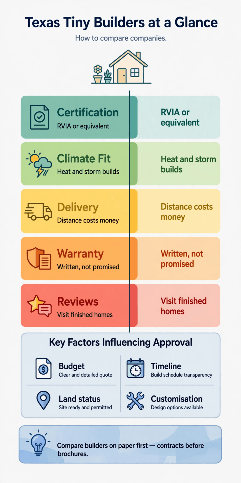 best tiny house builders texas comparison infographic