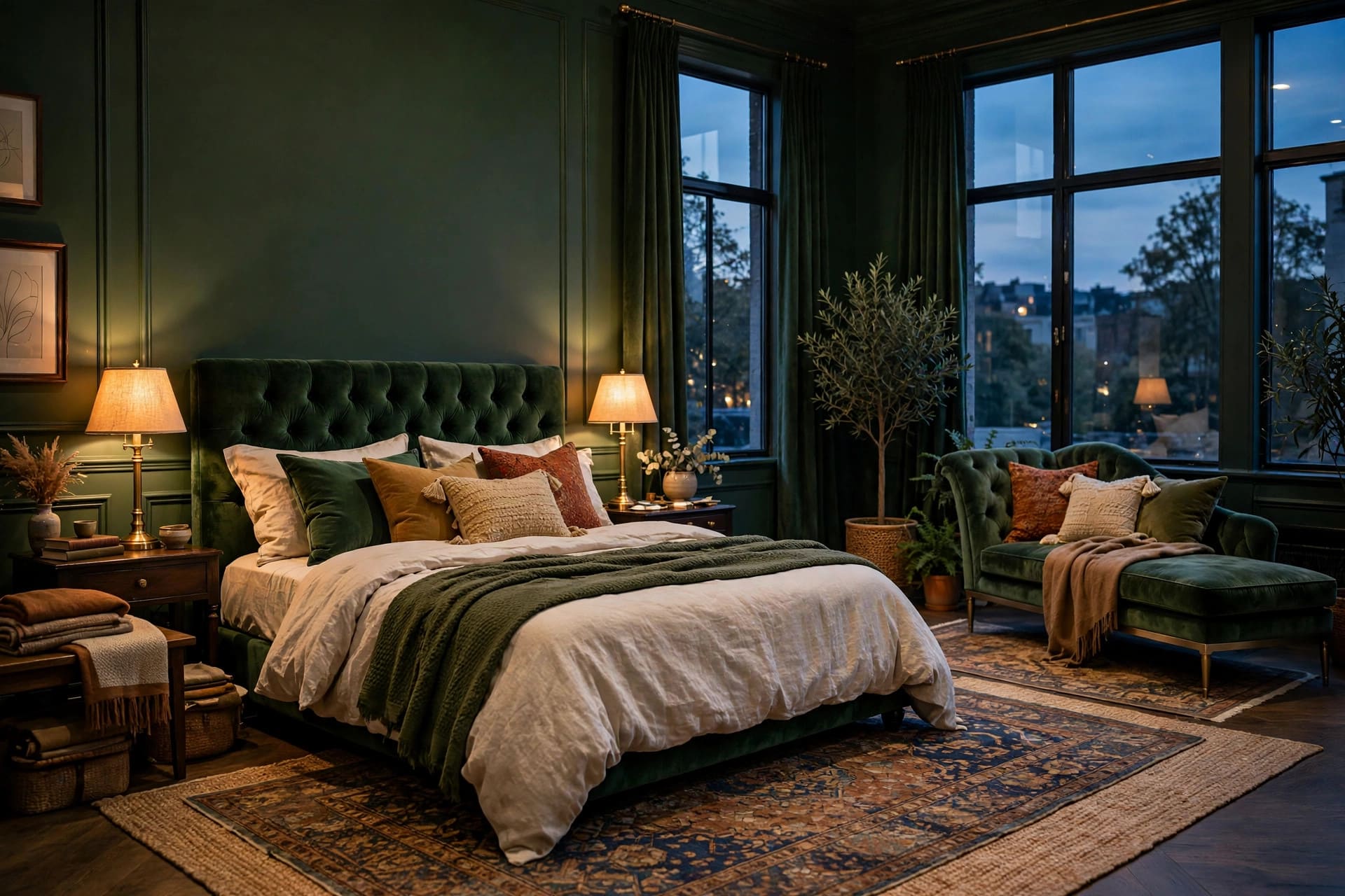 big bedrooms: large artwork and a tall mirror styling
