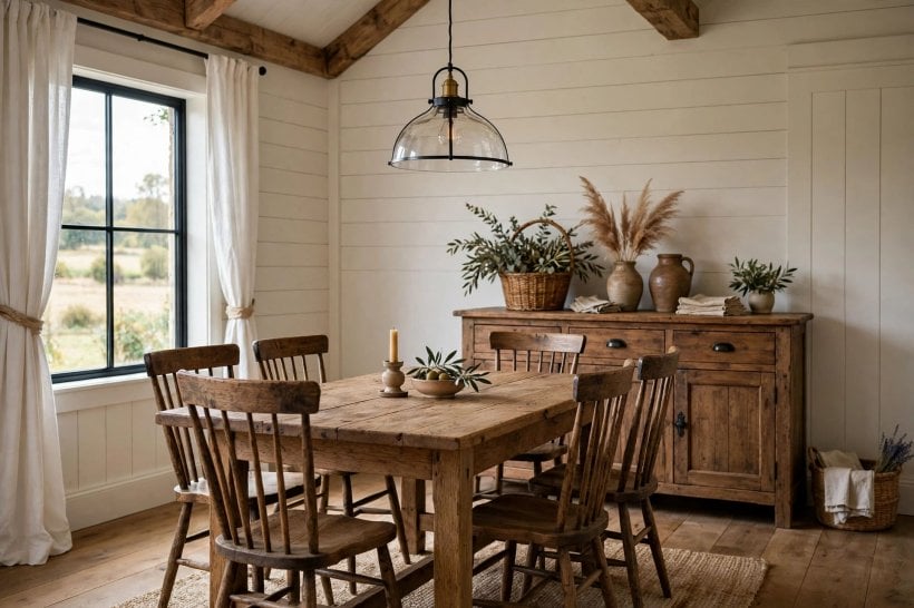 birch lane: close look at wood finishes and upholstery fabrics