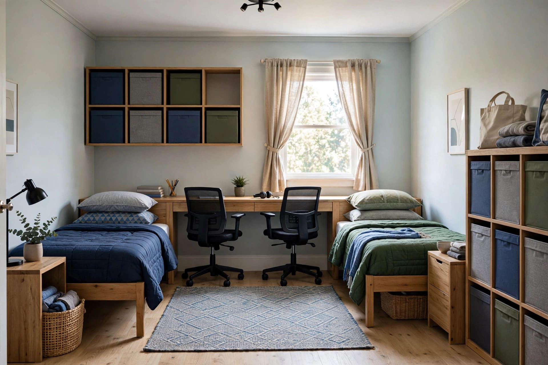 boy room ideas: built-in storage and shelves