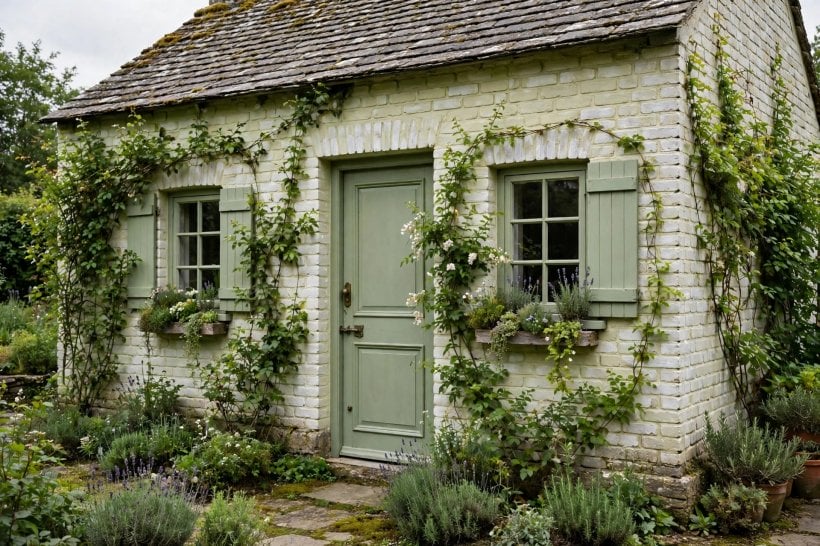 brick and siding house: traditional brick front with a sided gable
