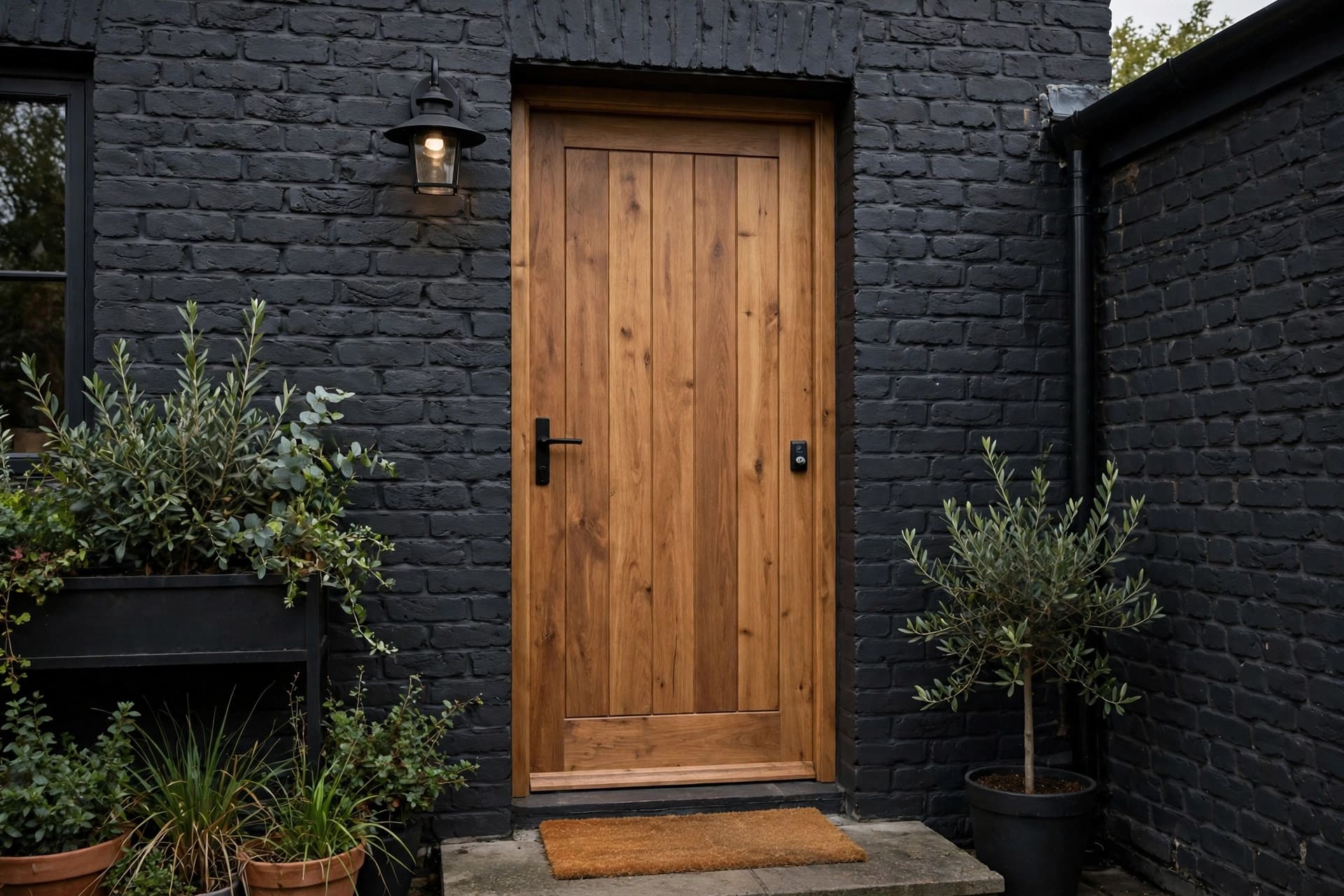brick and siding house: siding-led home with a brick base and entry