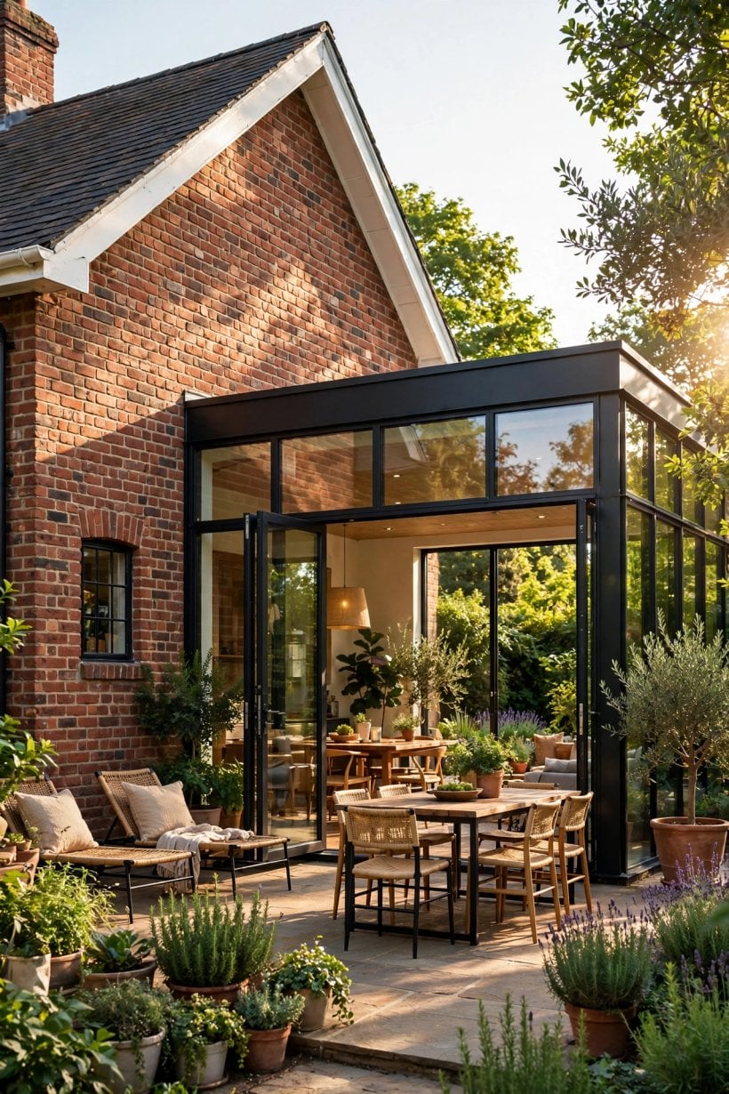 1950s brick house modern addition
