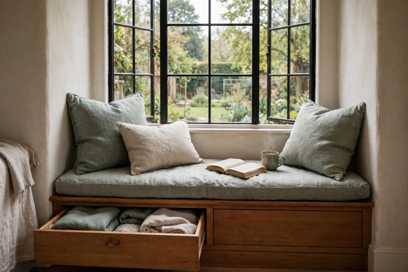 small bedroom built ins: painted wardrobes in a soft, restful colour