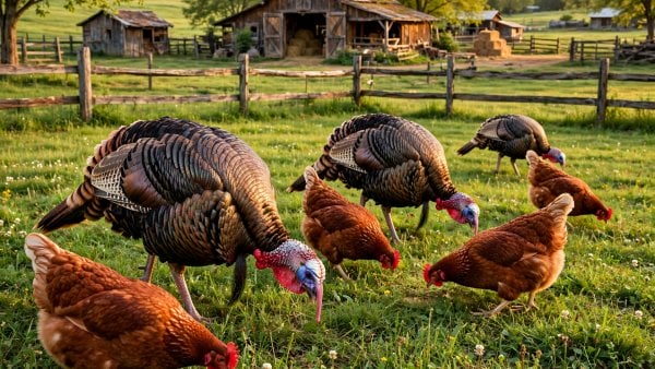 can turkeys live with chickens