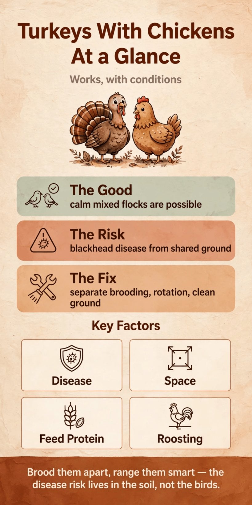 can turkeys live with chickens