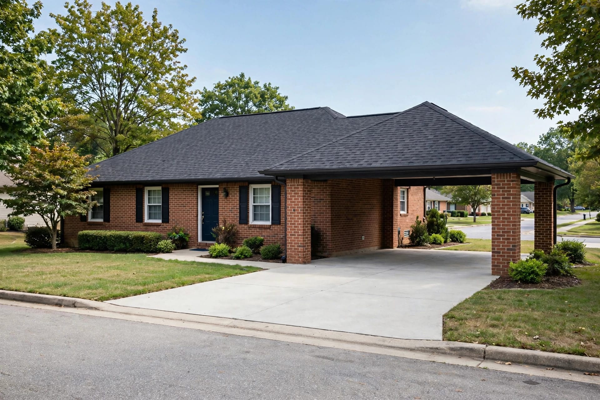 carports attached to house pictures: wide side bay with full door clearance