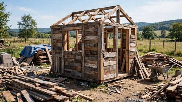cheap tiny homes built simply on a small footprint with reclaimed materials