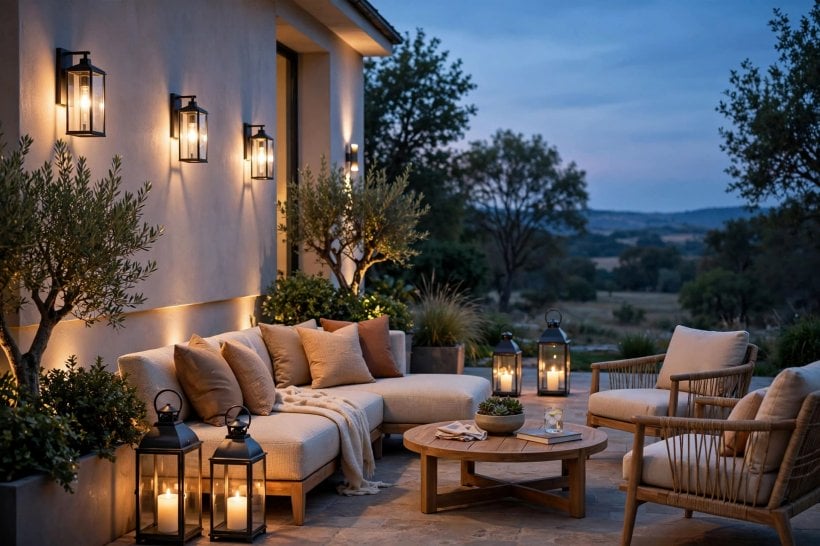 circa lighting: outdoor wall lantern by a front door