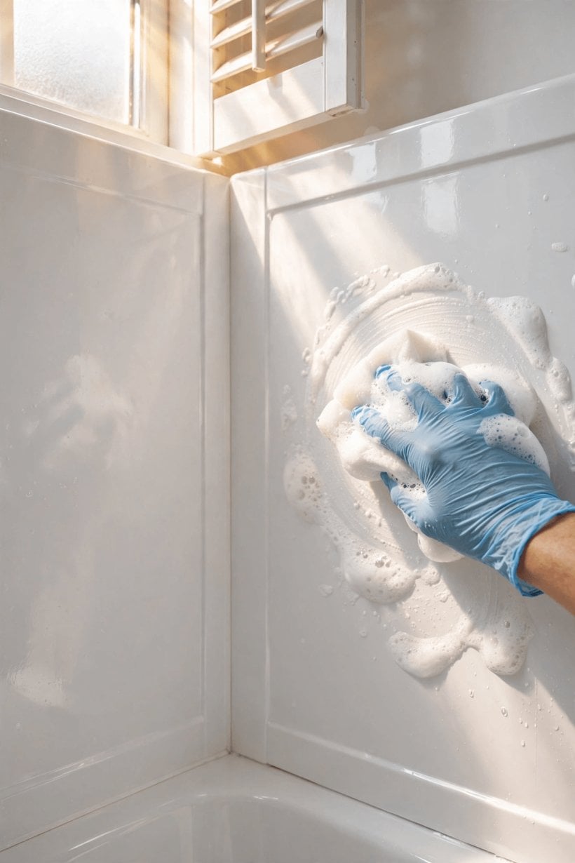 how to clean plastic shower surround