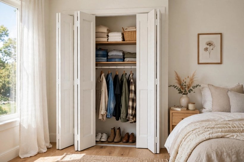 closet door ideas: comparing hinged, sliding and bifold layouts
