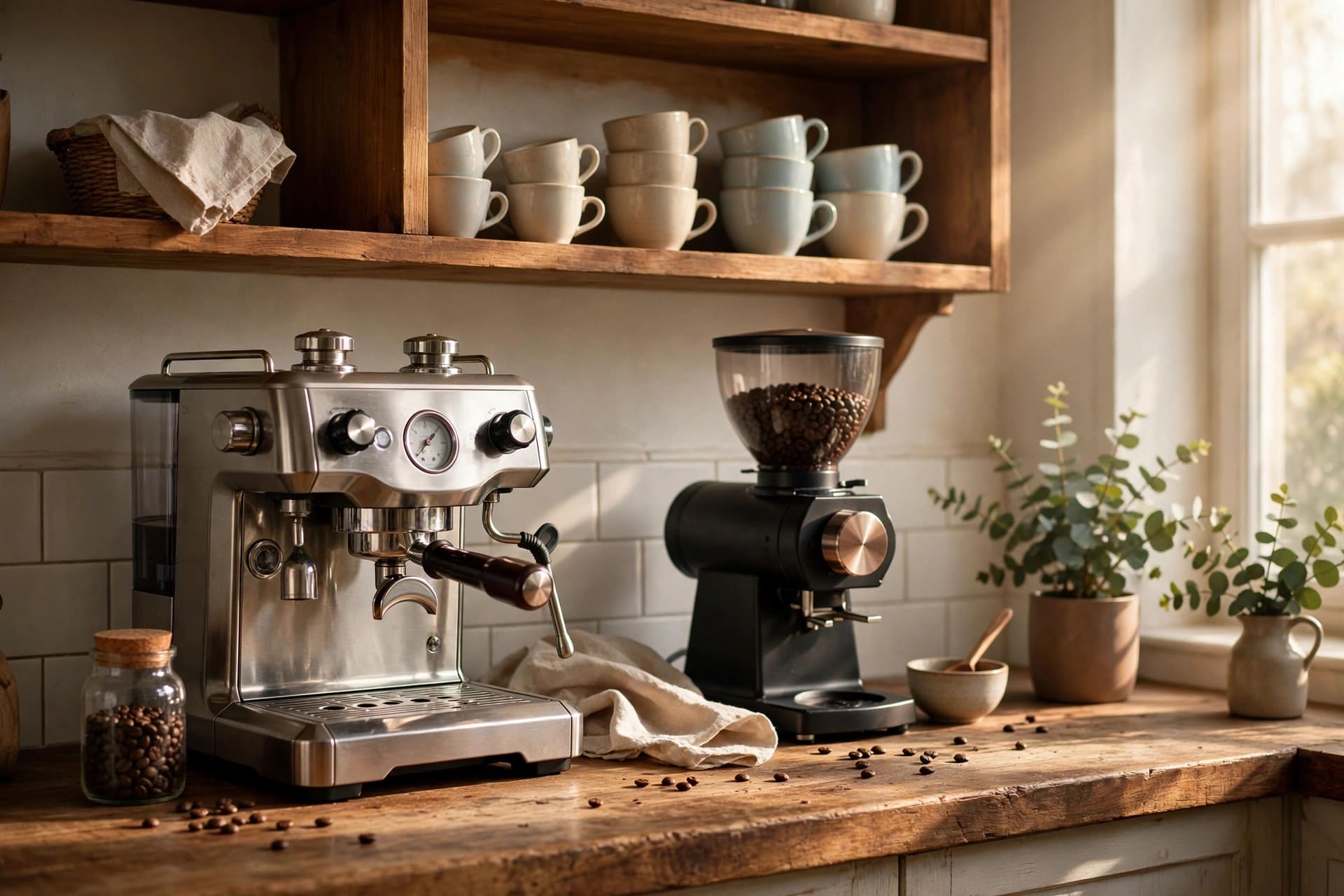 coffee station in kitchen