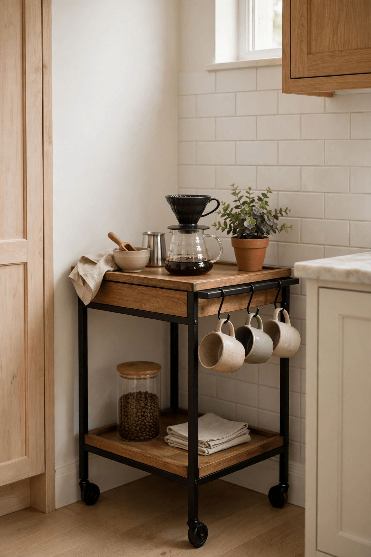 coffee station in kitchen