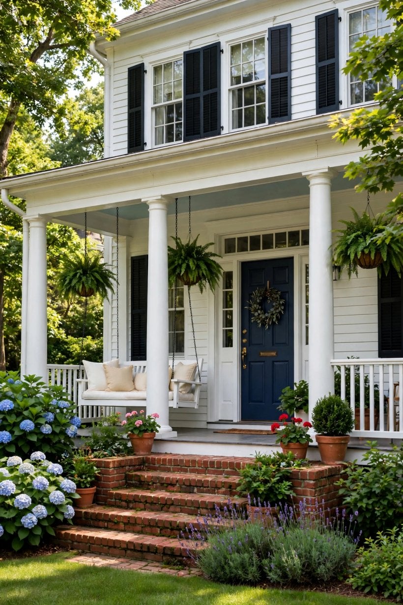 image of colonial home with front porch