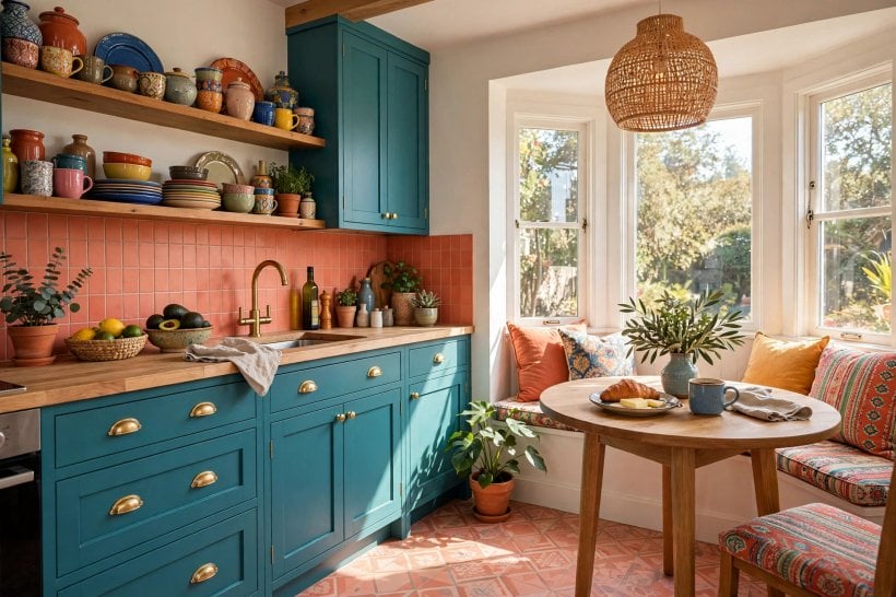 colorful house: painted shutters and trim in a cheerful contrast