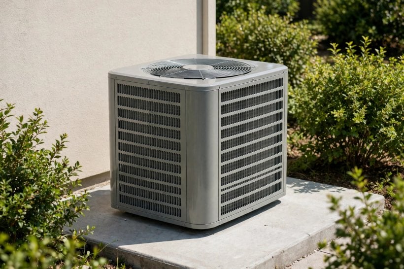 comfortmaker ac reviews: outdoor unit beside a small home exterior