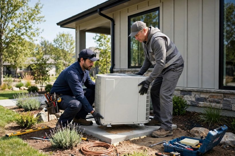 comfortmaker ac reviews: thermostat and comfortable living room