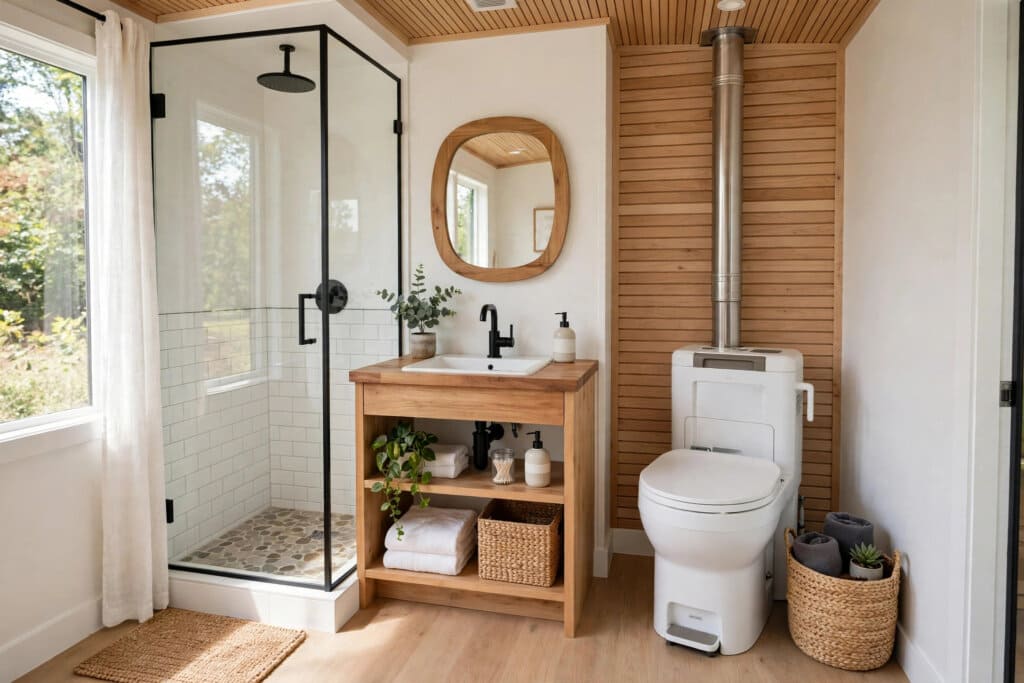 composting toilet vs septic tiny house