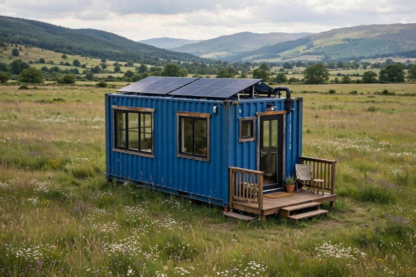 container homes designs and plans: single container studio layout