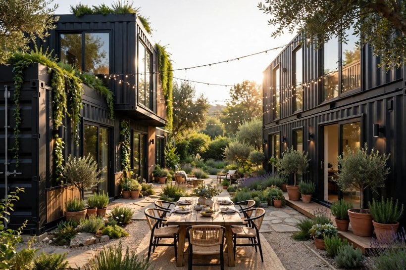 container homes designs and plans: cladding and colour finishes on container homes