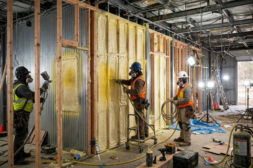 cost to turn a metal building into a house: first-fix plumbing and wiring runs