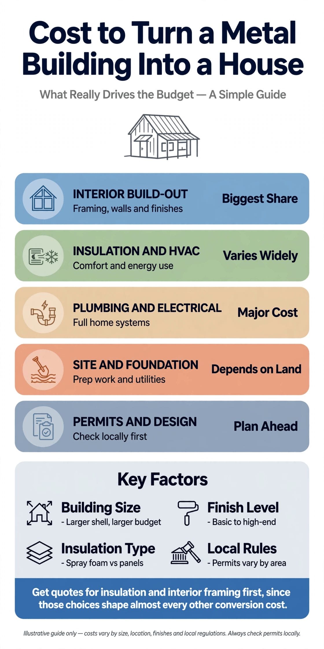 cost to turn a metal building into a house