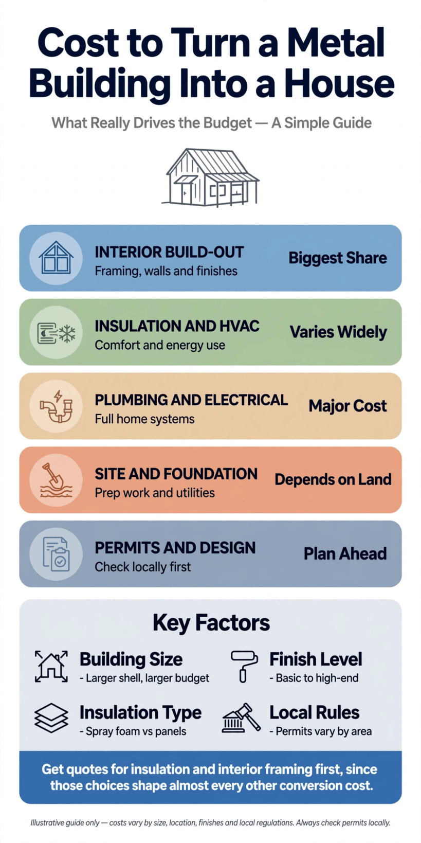 cost to turn a metal building into a house