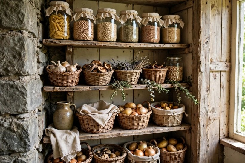 cottage kitchen: small bistro table set for breakfast by the door