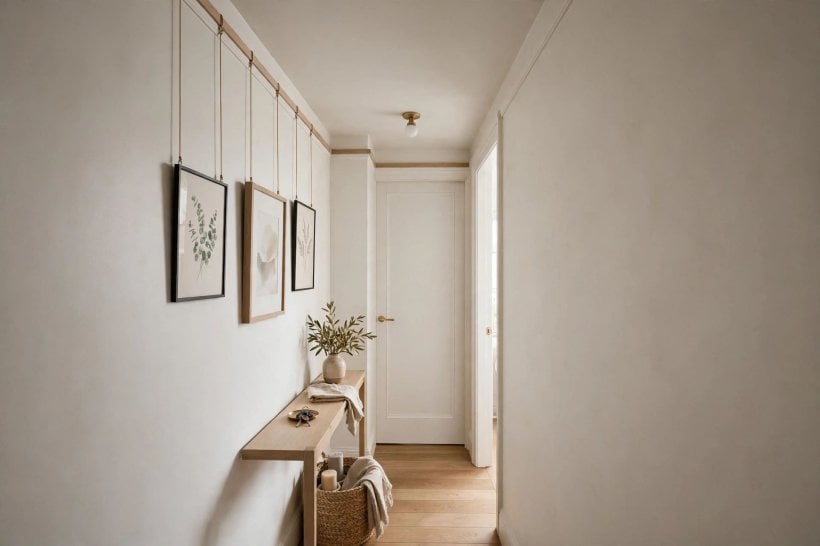crown molding for low ceilings: coped inside corner joint fitted neatly