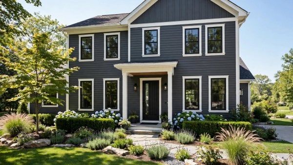 dark grey house
