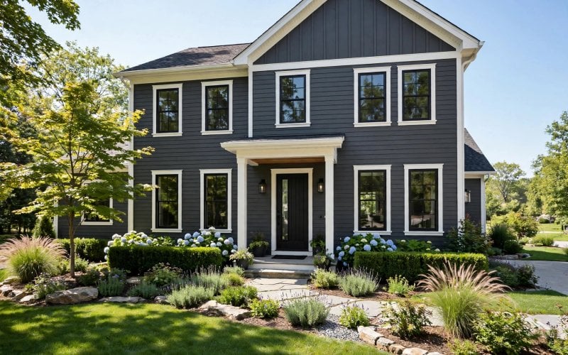 dark grey house