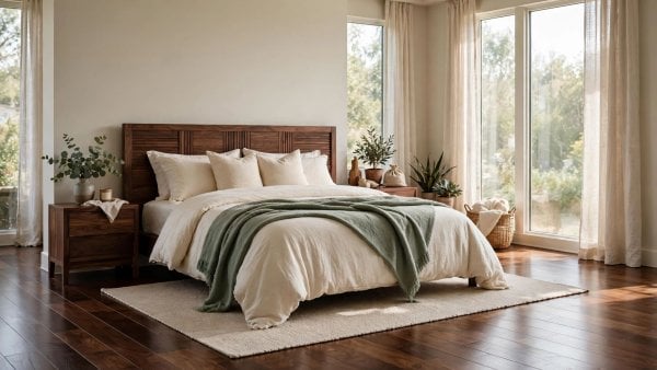 dark hardwood floors bedroom