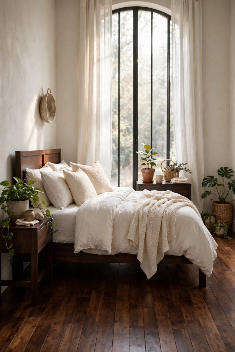 dark hardwood floors bedroom