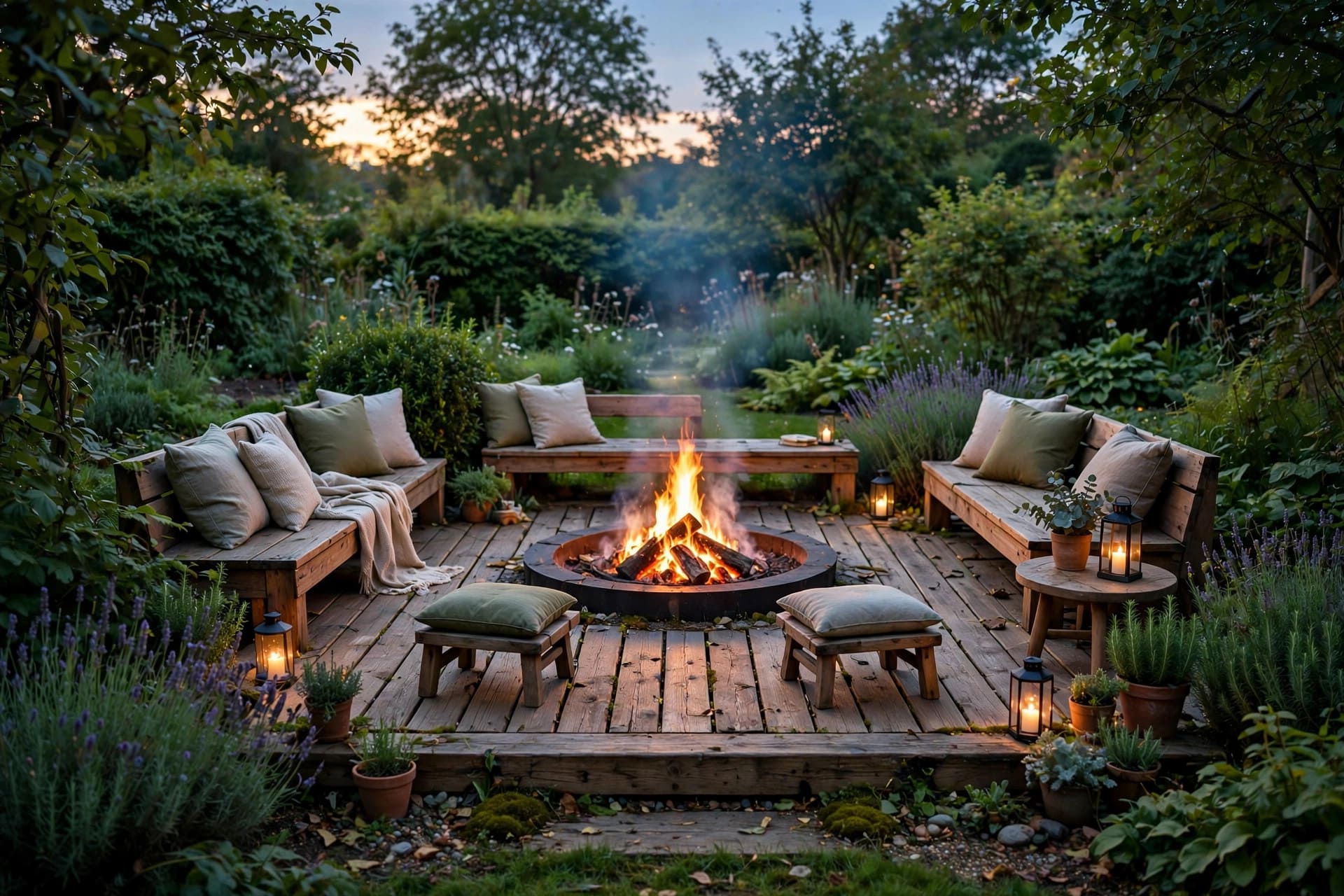 decks ideas for backyards: deck railing with a view over the garden