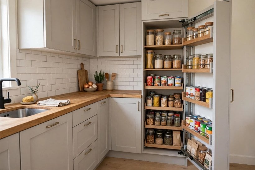 diamond cabinets: kitchen plan and measurements being checked against the room