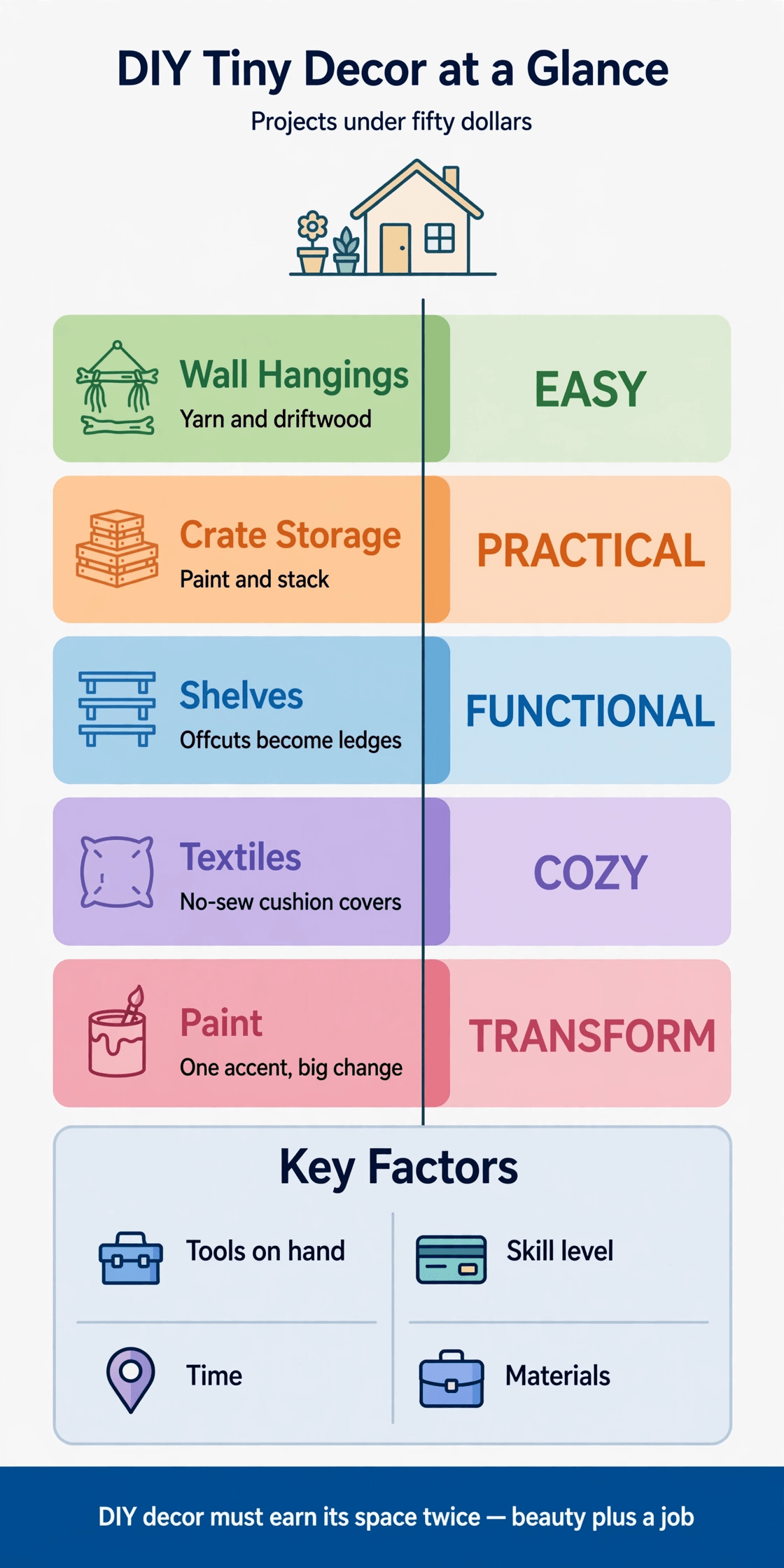 diy tiny house decor infographic