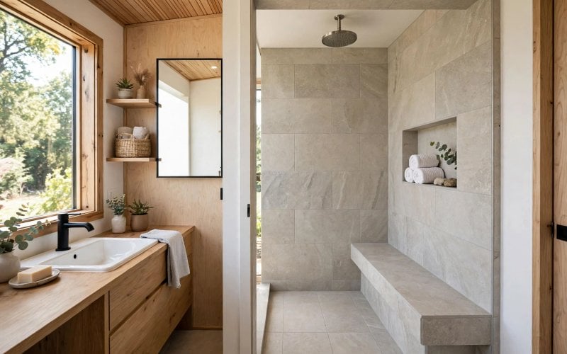doorless walk in shower dimensions