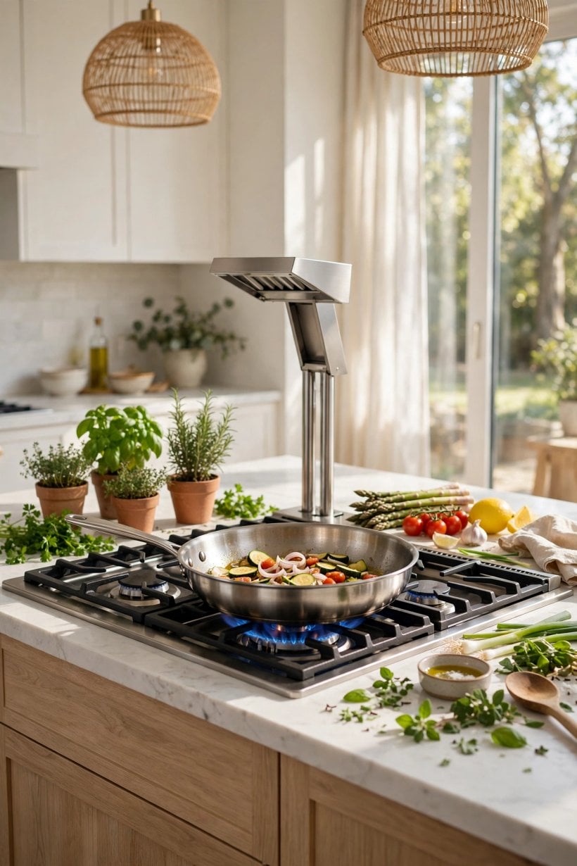 down draft gas range