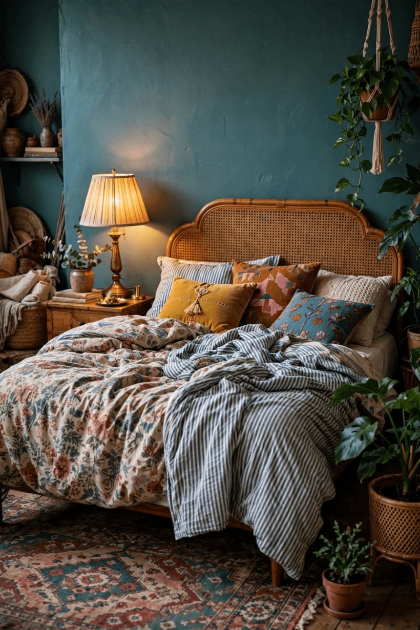 eclectic bedroom