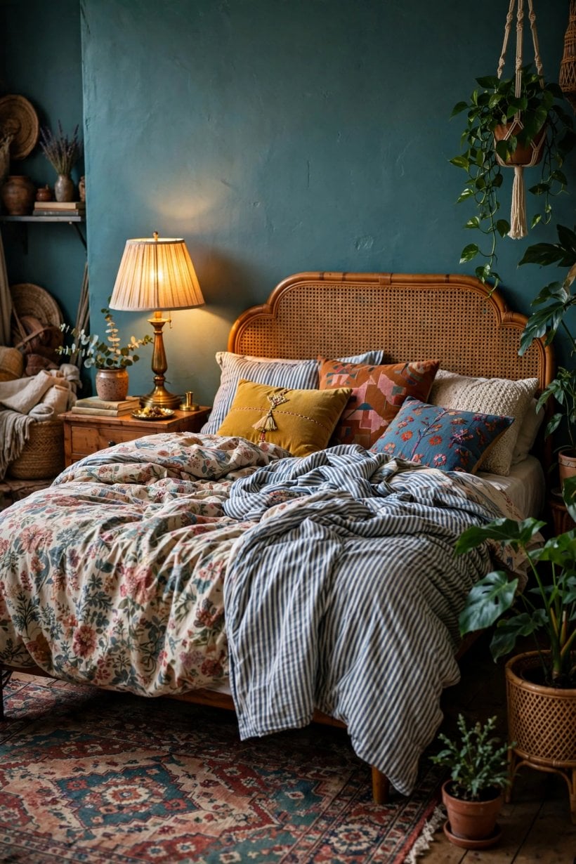 eclectic bedroom