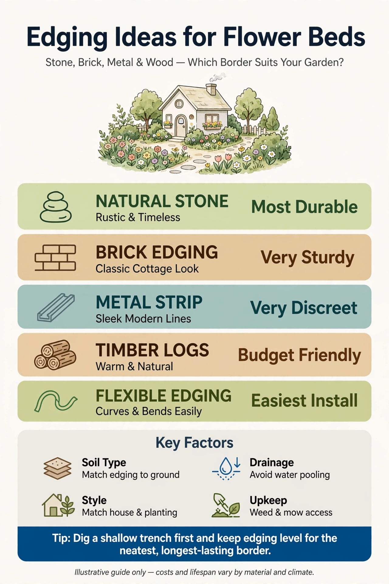 edging ideas for flower beds